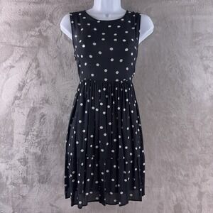 Sezane Fifi Dress Womens Size 36 Black White Polka Dot Sleeveless Mini